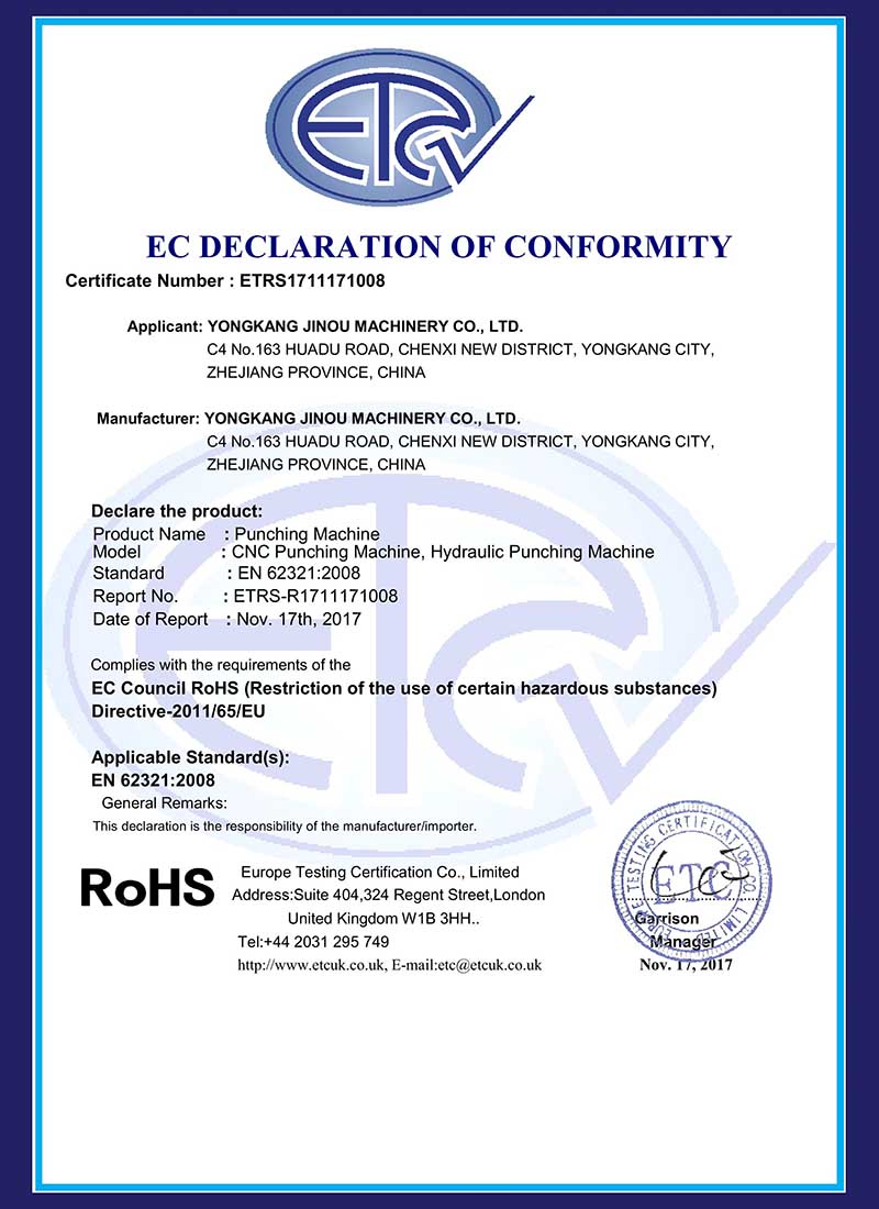 沽源RoHS Certificate